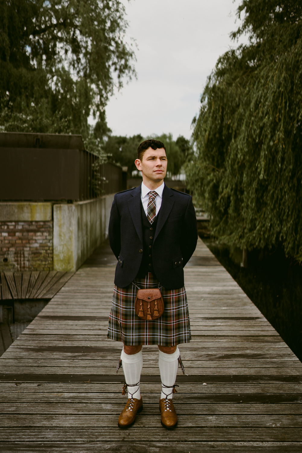 amsterdam wedding photography scottish kilt dress