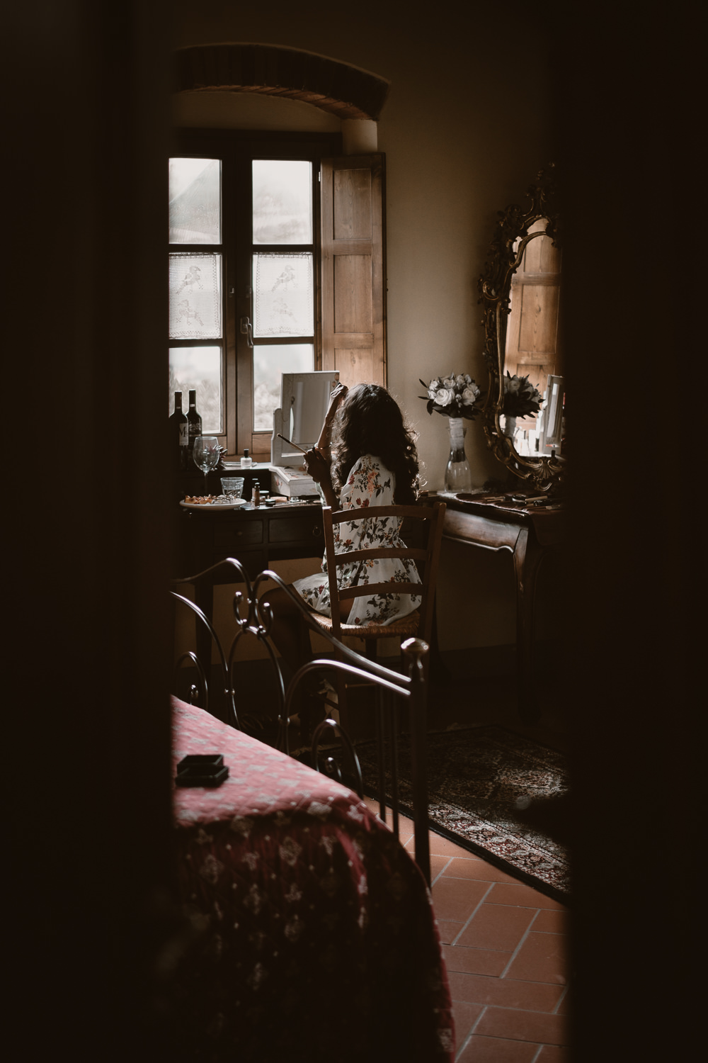 bride hair and makeup tuscany wedding photographer