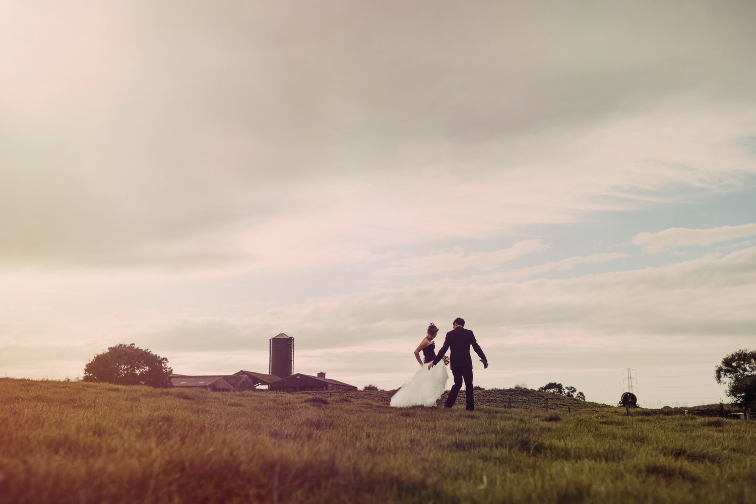 sunset at farm wedding by mark hadden amsterdam wedding photographer