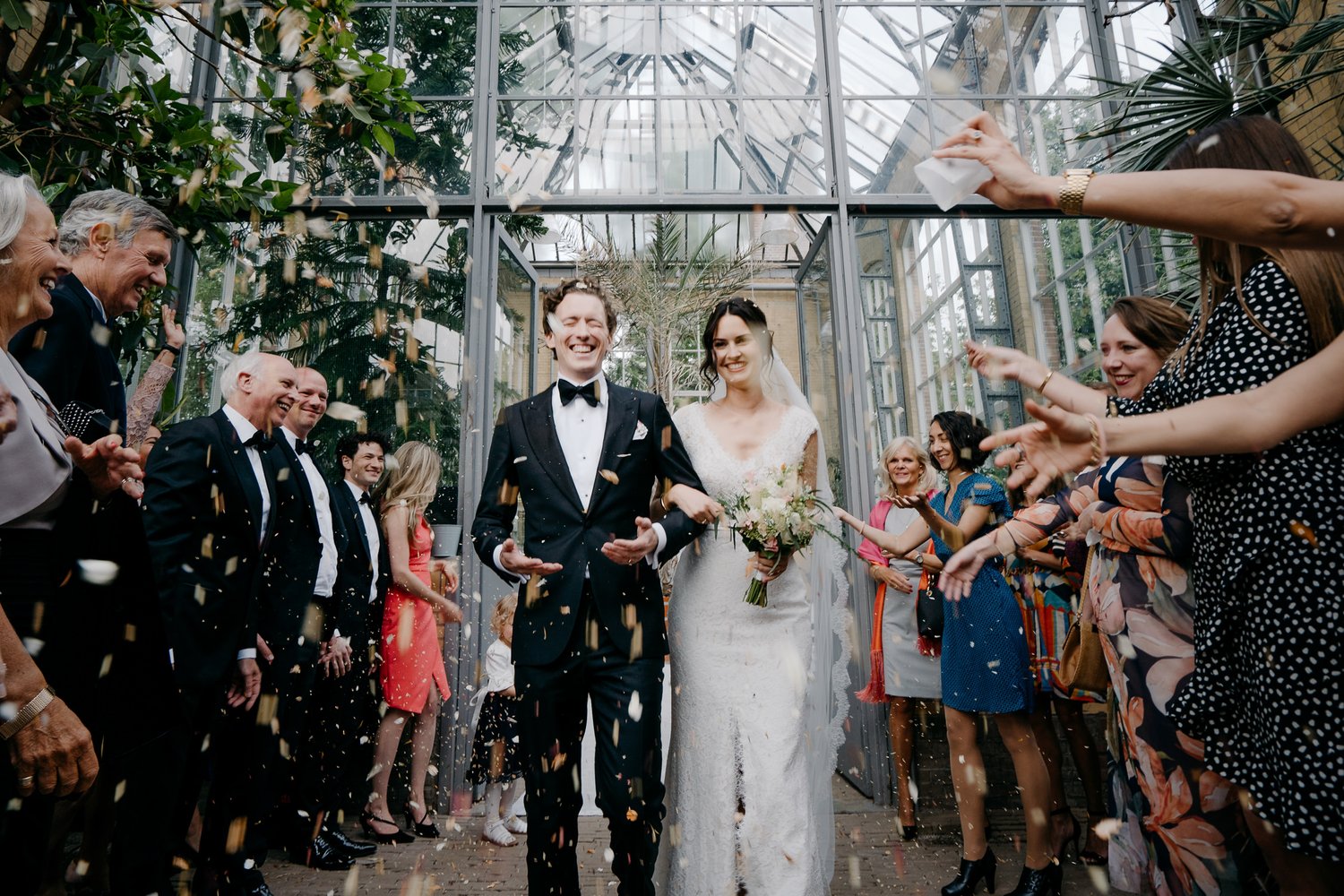 just married in the hortus amsterdam by mark hadden wedding photographer