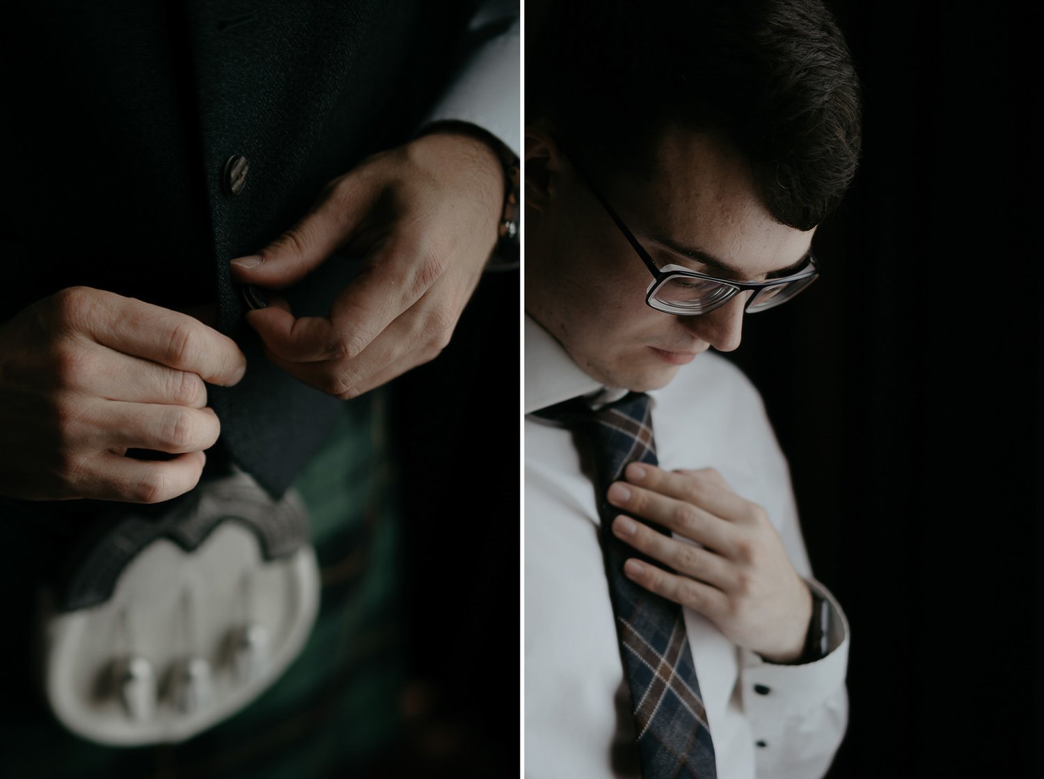 Best man preparing for wedding by photographer mark hadden