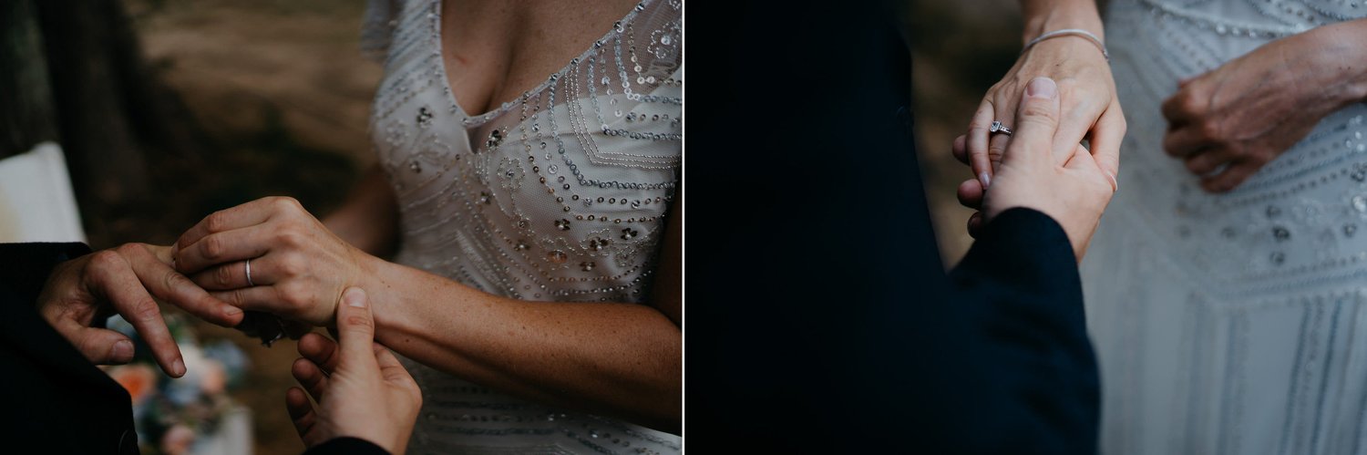 Exchanging of rings wedding photography details