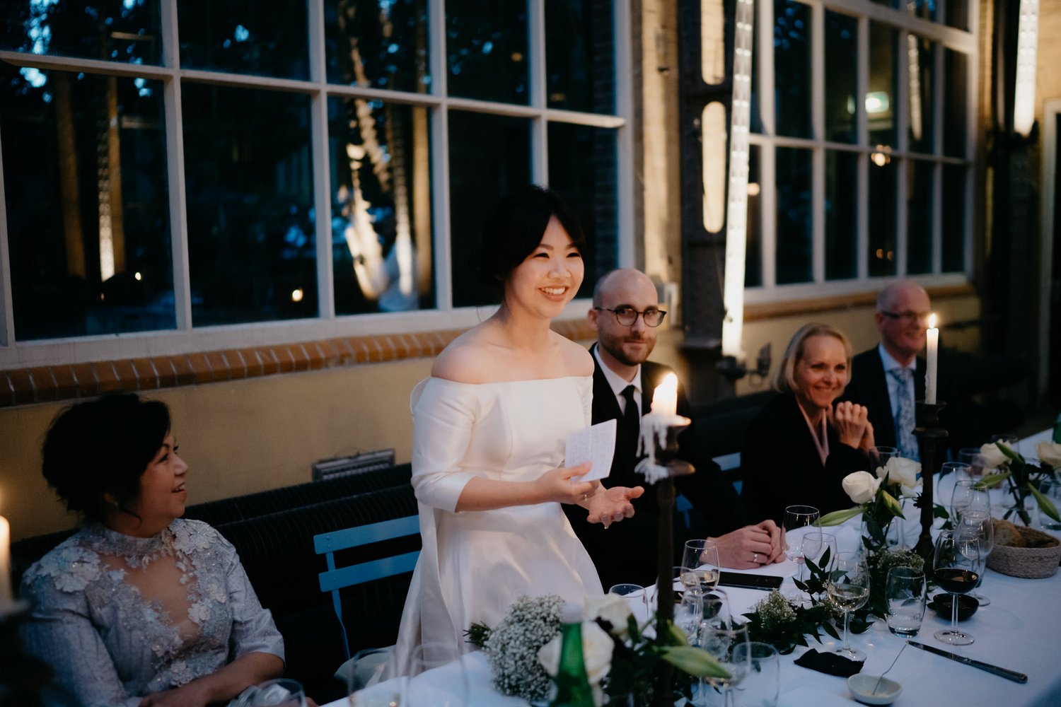 beautiful bride on her wedding in botanical garden