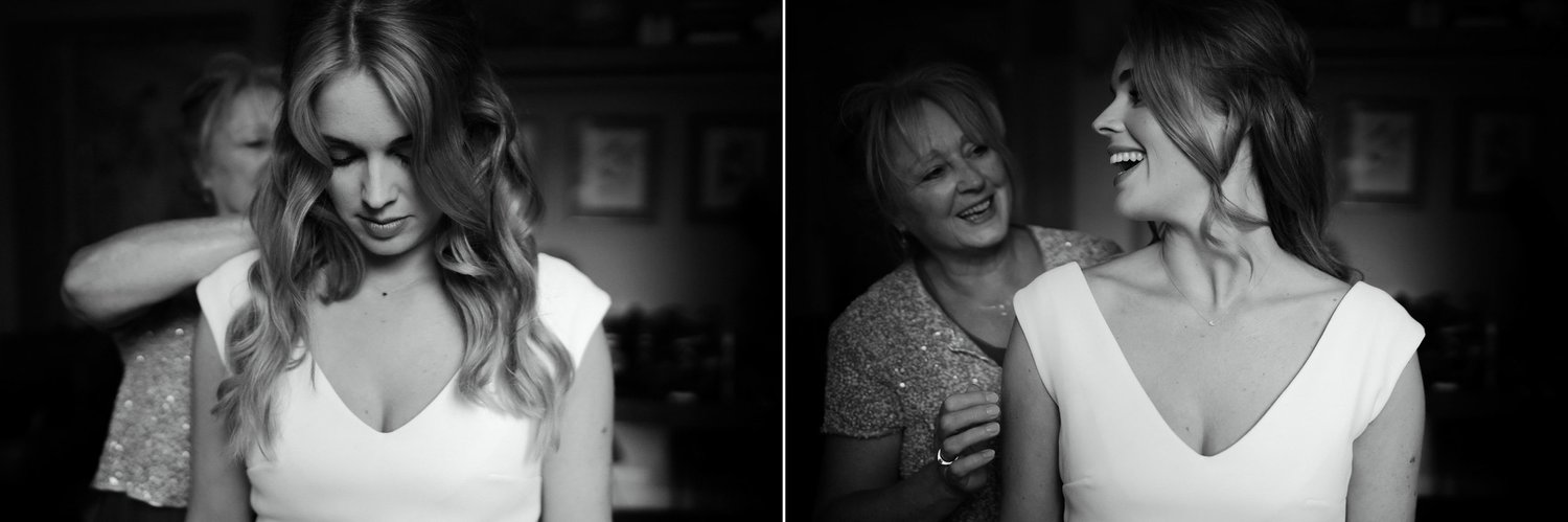 Bride and mom preparing for her wedding photography in amsterdam
