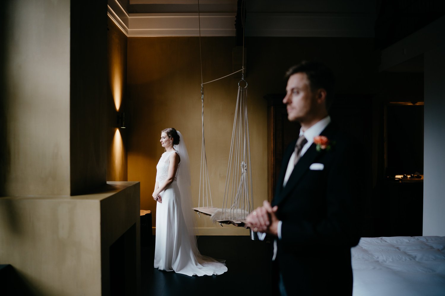 bride and groom portrait marriage ceremony photography