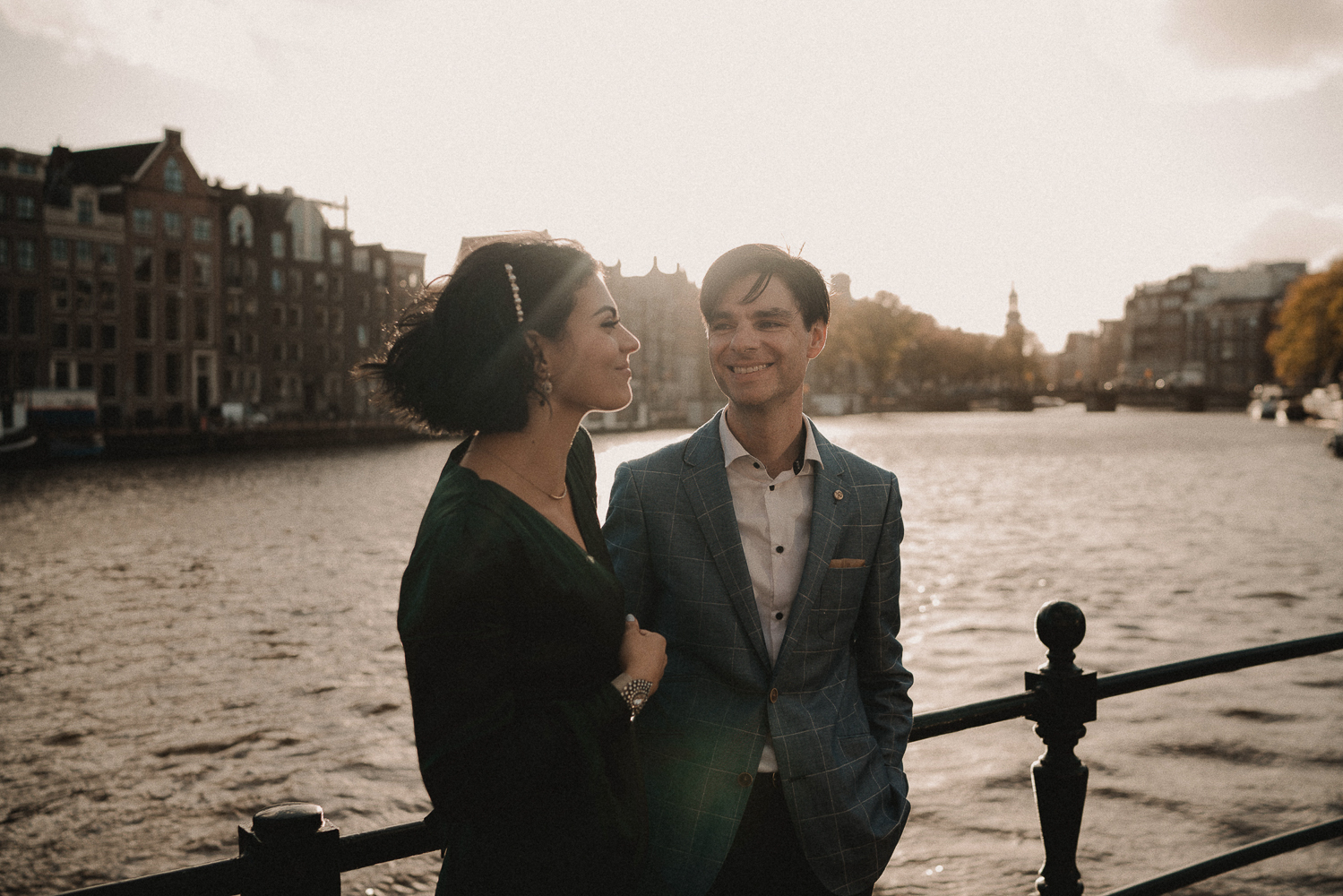 photographed couple amsterdam canals 
